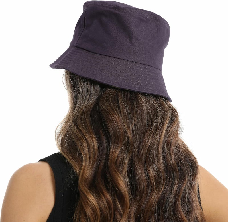 Wheebo Solid Color Bucket Hat for Women Summer Beach Fishmen Hat for Lady Adult Unisex Cotton Cap…… - Image 4